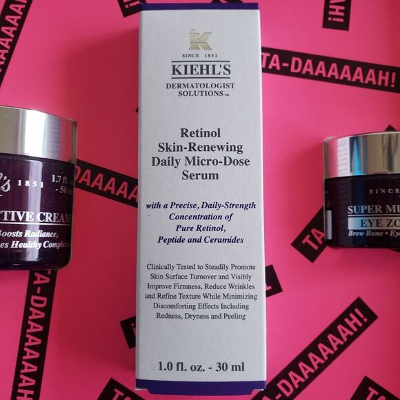 Kiehl's Moisturizer, Serum & Eye Cream Set Retinol Fine Lines Wrinkles Full Size - Picture 8 of 9